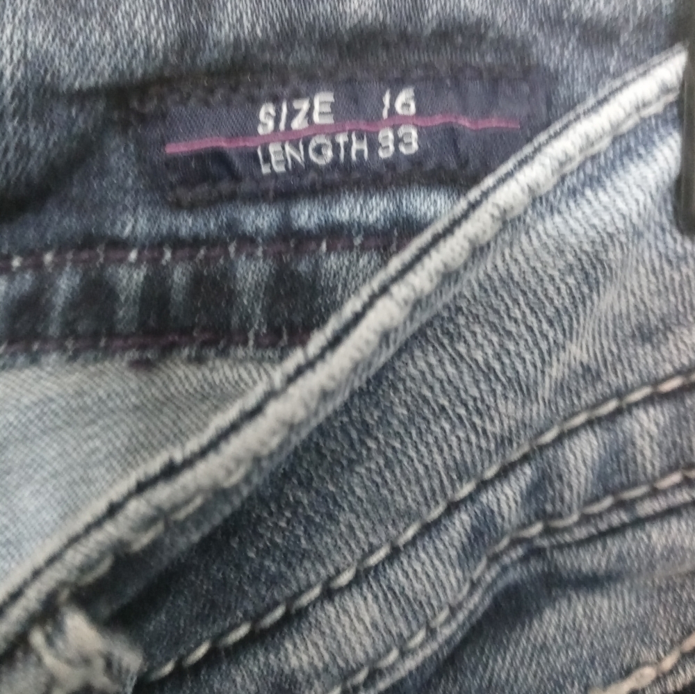 Vicoss Dublin Women's Stretch Medium Wash Boot cut  Jeans w Embroidery sz 16 - Picture 13 of 13